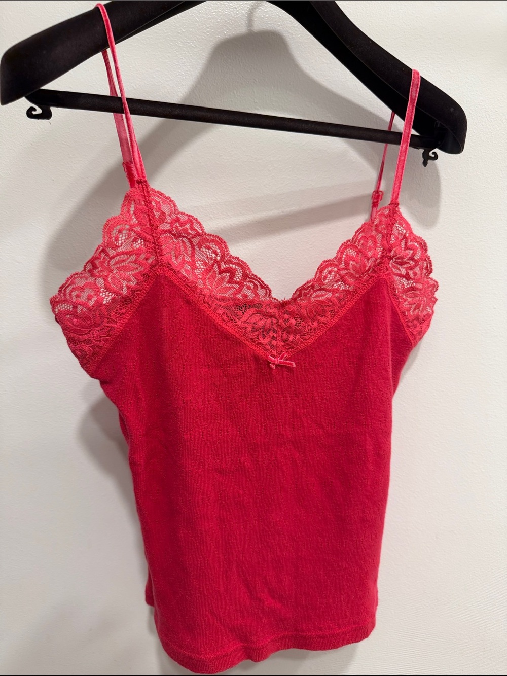 Express Pink Lace-Trim Spaghetti Strap Camisole